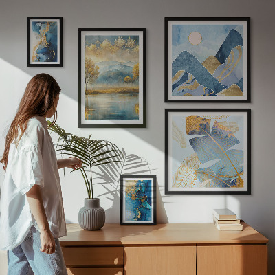 Set di 5 quadri Incantevoli paesaggi montani con vegetazione