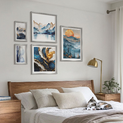 Set di 5 quadri Paesaggi montani dell'ovest