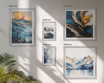 Set di 5 quadri Paesaggi montani dell'ovest