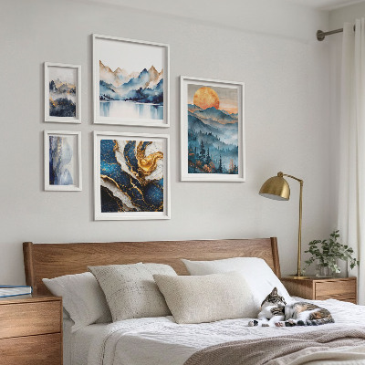 Set di 5 quadri Paesaggi montani dell'ovest