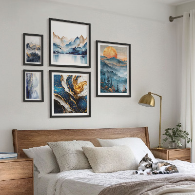 Set di 5 quadri Paesaggi montani dell'ovest