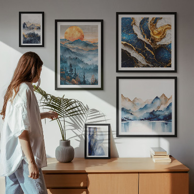 Set di 5 quadri Paesaggi montani dell'ovest