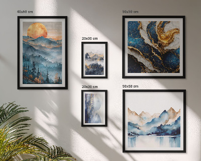 Set di 5 quadri Paesaggi montani dell'ovest
