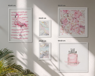 Set di quadri incorniciati Eleganti dettagli rosa con fiori di fenicottero