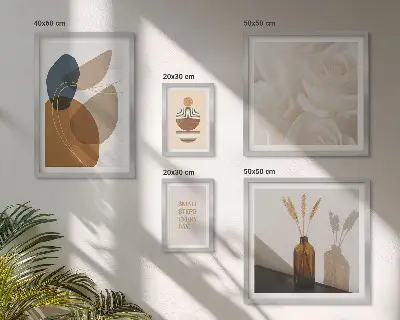 Set di quadri incorniciati con decorazioni floreali in stile boho