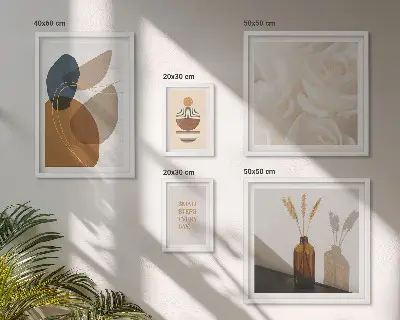 Set di quadri incorniciati con decorazioni floreali in stile boho