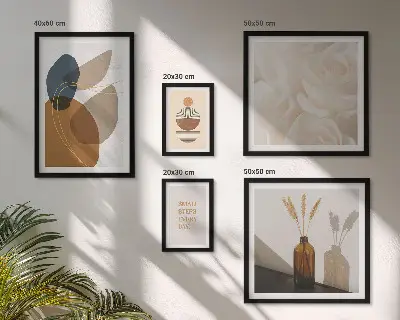 Set di quadri incorniciati con decorazioni floreali in stile boho