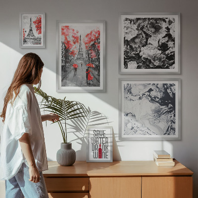 Polittico con cornice Fiori e motivi parigini
