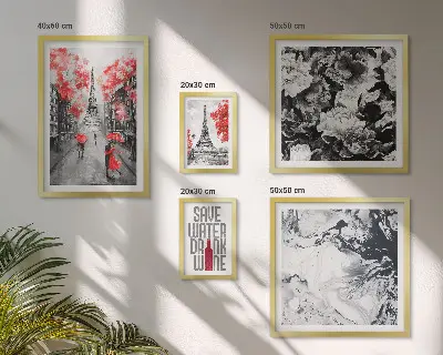 Fiori e motivi parigini polittico con cornice