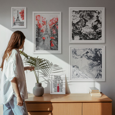 Polittico con cornice Fiori e motivi parigini