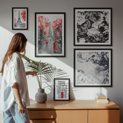 Polittico con cornice Fiori e motivi parigini
