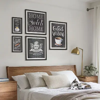 Set di 5 quadri con motivi rustici per la caffetteria