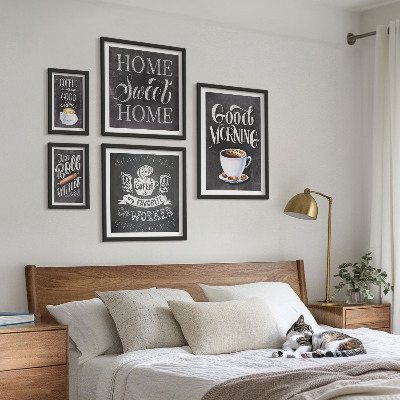 Set di 5 quadri Idee rustiche per il caffè