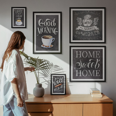 Set di 5 quadri Idee rustiche per il caffè