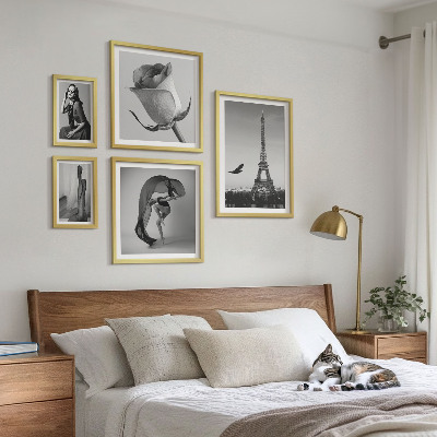 Set di quadri incorniciati Parigi elegante in bianco e nero