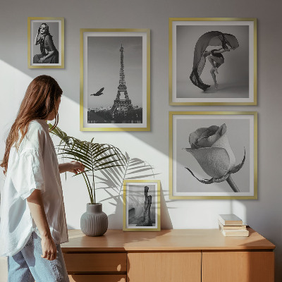 Set di quadri incorniciati Parigi elegante in bianco e nero