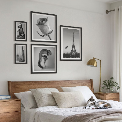 Set di quadri incorniciati Parigi elegante in bianco e nero