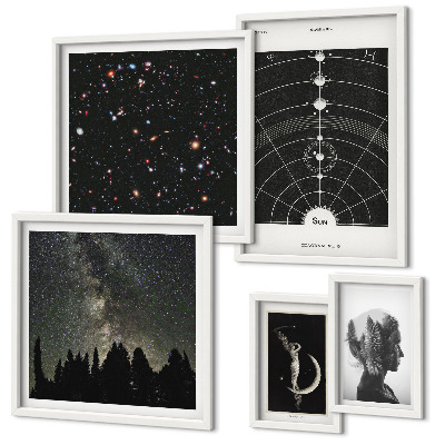 Polittico con cornice Ispirazioni cosmiche della galassia