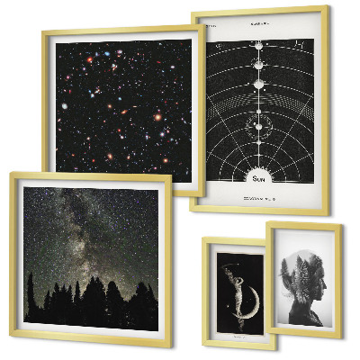 Polittico con cornice Ispirazioni cosmiche della galassia