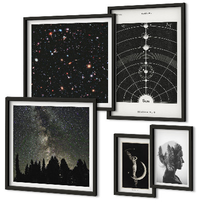 Polittico con cornice Ispirazioni cosmiche della galassia