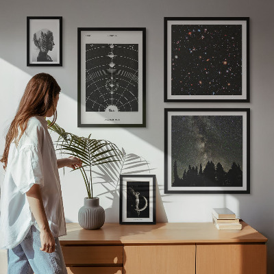 Polittico con cornice Ispirazioni cosmiche della galassia
