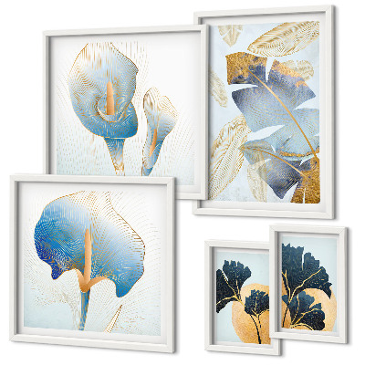 Set di 5 quadri Motivi vegetali moderni