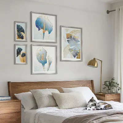 Set di 5 quadri con motivi vegetali moderni