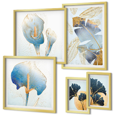Set di 5 quadri Motivi vegetali moderni
