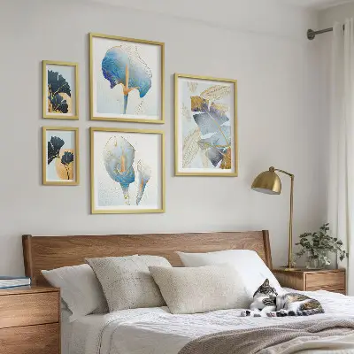 Set di 5 quadri con motivi vegetali moderni