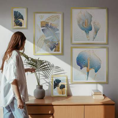 Set di 5 quadri Motivi vegetali moderni