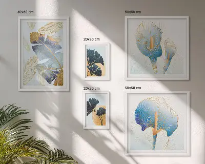 Set di 5 quadri con motivi vegetali moderni
