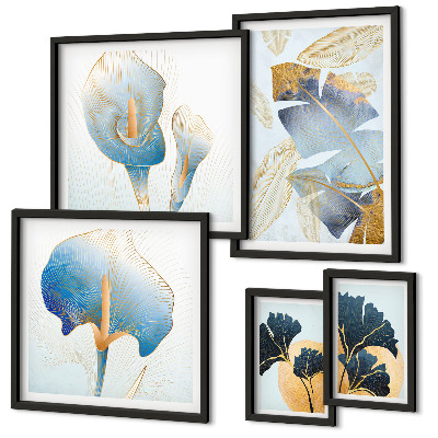Set di 5 quadri Motivi vegetali moderni