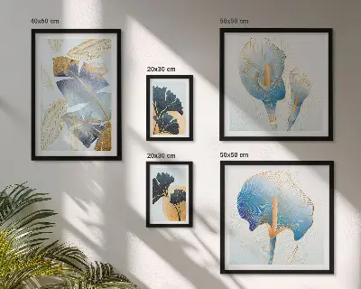 Set di 5 quadri con motivi vegetali moderni