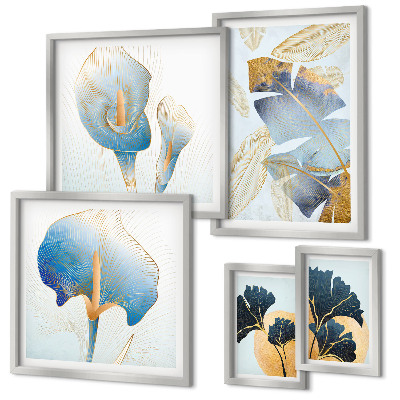 Set di 5 quadri Motivi vegetali moderni