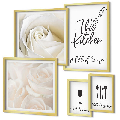Set di quadri incorniciati Elegante decorazione vegetale per la cucina