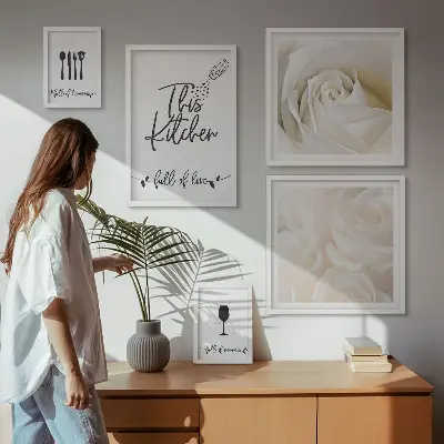 Set di quadri incorniciati decorazione vegetale elegante per la cucina