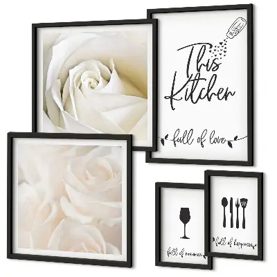 Set di quadri incorniciati decorazione vegetale elegante per la cucina