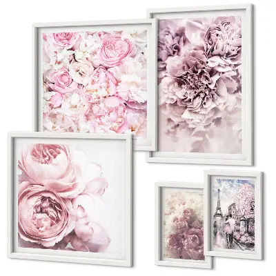 Composizioni floreali vintage set da 5 quadri