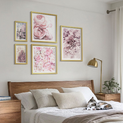 Set di 5 quadri Composizioni floreali vintage