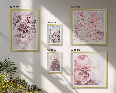Set di 5 quadri Composizioni floreali vintage