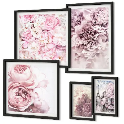Composizioni floreali vintage set da 5 quadri
