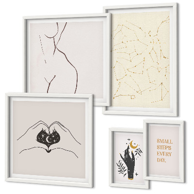Set di quadri incorniciati Motivi spaziali minimalisti