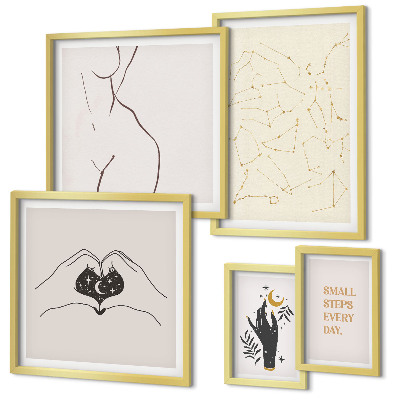 Set di quadri incorniciati Motivi spaziali minimalisti