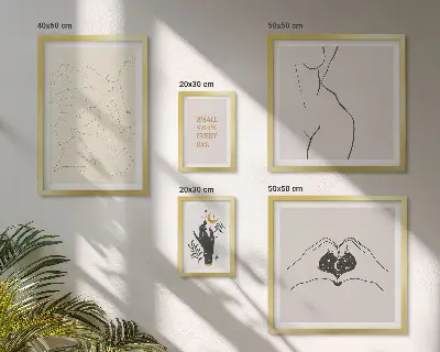 Set di quadri incorniciati con motivi spaziali minimalisti