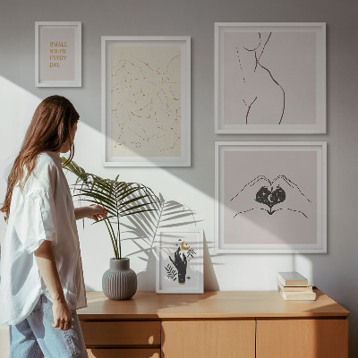 Set di quadri incorniciati Motivi spaziali minimalisti