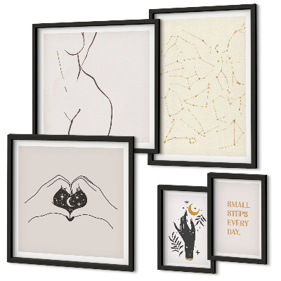 Set di quadri incorniciati Motivi spaziali minimalisti