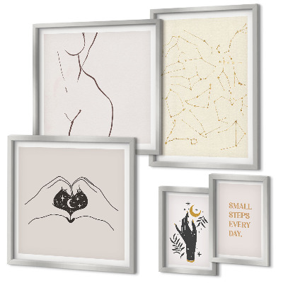 Set di quadri incorniciati Motivi spaziali minimalisti
