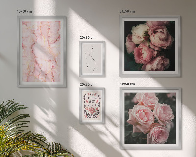 Set di 5 quadri Fiori rosa in stile boho