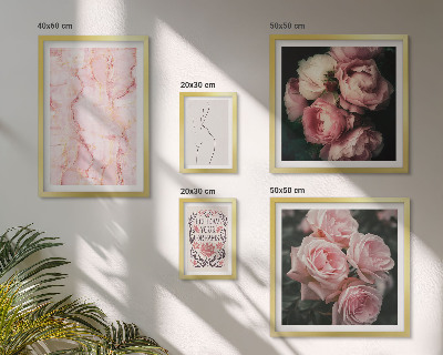 Set di 5 quadri Fiori rosa in stile boho