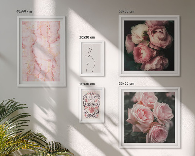 Set di 5 quadri Fiori rosa in stile boho